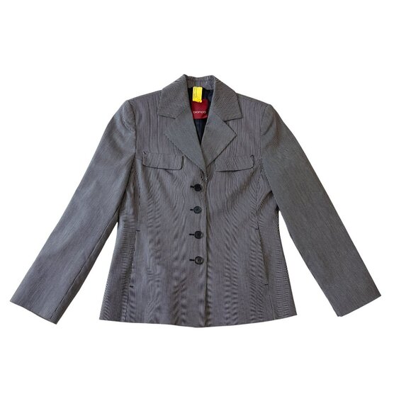 Bianca Gray Stripedl Blazer & Pants Womens Office Suit Set Size 6 - Picture 2 of 12
